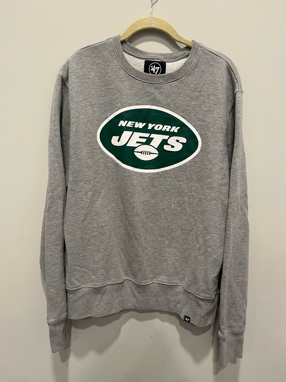 New York Jets ’47 Brand Crewneck Sweatshirt Gray Men’s Large NFL